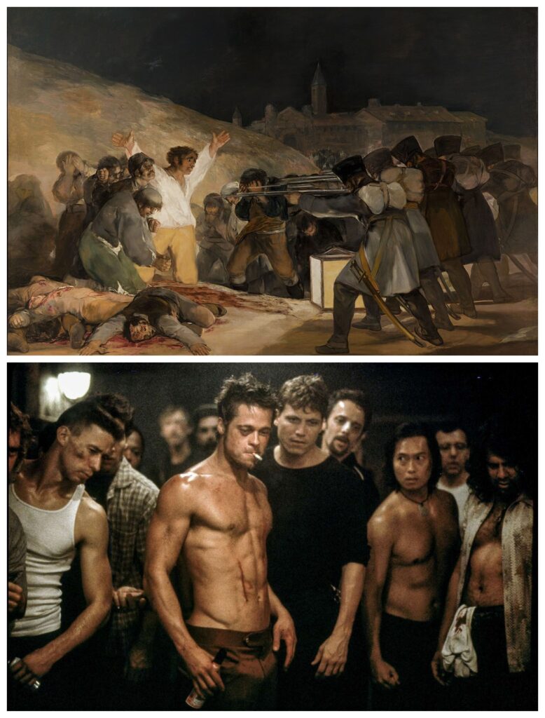 "Los fusilamientos del 3 de mayo" de Francisco de Goya y Fight Club de David Fincher: la representación de la violencia y el sufrimiento en pintura y cine